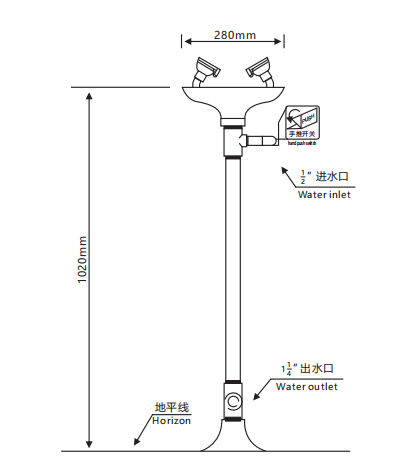 CN02202 Вертикальная станция для промывания глаз