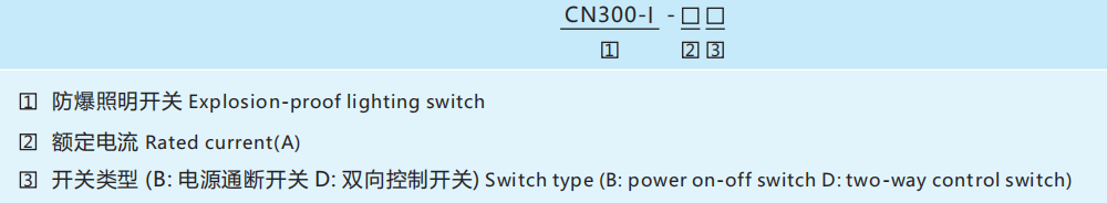 Взрывозащищенный выключатель освещения CN300